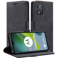Case for Motorola Moto E13 4G, ERBORD Vintage, wallet with flap, black