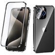 Case for iPhone 15 Pro, Magnetic Dual Glass, black
