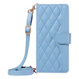 Flip case for Xiaomi Redmi Note 14 Pro 5G / Xiaomi Redmi Note 14 Pro+ 5G / Xiaomi Poco X7 5G, Rhombus Crossbody Leather, blue