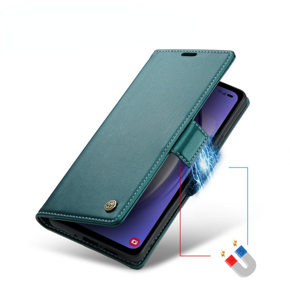 CASEME flip case for Samsung Galaxy A54 5G, Litchi Wallet, green
