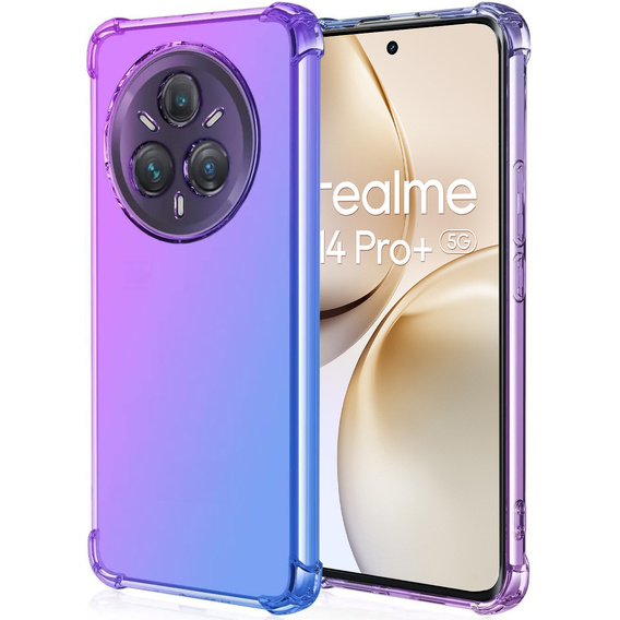 Case for Realme 14 Pro+ 5G, Gradient Dropproof, Purple / blue