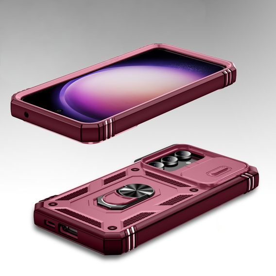 Case for Samsung Galaxy S23 FE, CamShield Slide, pink / red