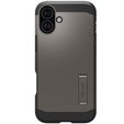 Spigen case for iPhone 16, Tough Armor Mag MagSafe, grey + 9H Tempered Glass