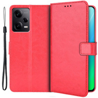 Flip case for Xiaomi Redmi Note 12 Pro+ 5G, Crazy Horse Wallet, red