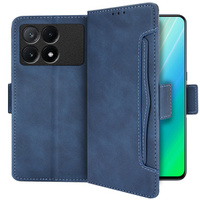 Flip case for Xiaomi Poco X6 Pro 5G, Card Slot, blue