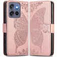 Flip case for Motorola Edge 50 Neo / Motorola ThinkPhone 25, Butterfly, pink rose gold