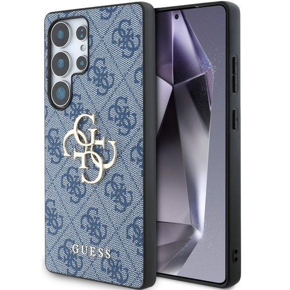 GUESS Case for Samsung Galaxy S25 Ultra, 4G Big Metal Logo, blue