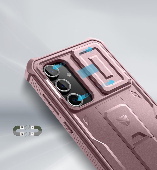 Armored case for Samsung Galaxy S24 FE, Dexnor Full Body (Two Frames), pink rose gold