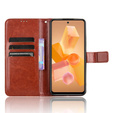 Flip case for Infinix Hot 40i, Crazy Horse Wallet, brown