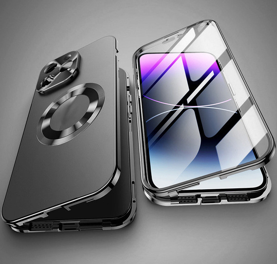 Case for iPhone 13 Pro Max, Dual Glass, for Magsafe, black