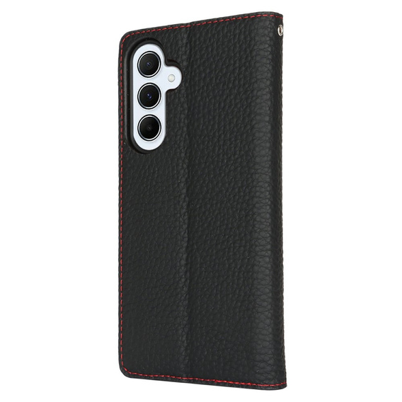Flip case for Samsung Galaxy S25+ Plus, Litchi Skin Grain, black