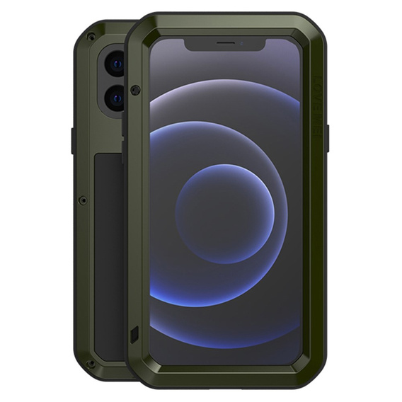 Love Mei Case for iPhone 12 Mini, armored with glass, green