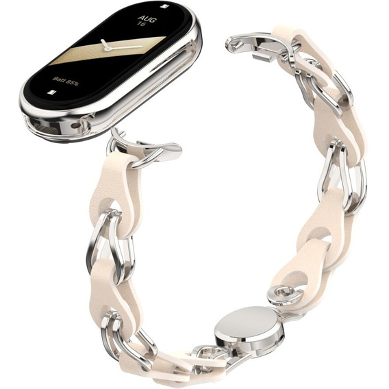 Stainless Steel Watch Strap with Protective Case for Apple Watch, Silver