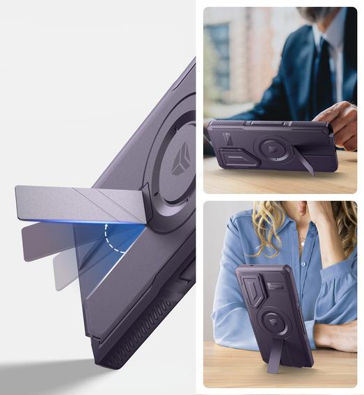Armored case for Samsung Galaxy S25 Ultra, Dexnor CamProtect MagSafe, purple (Two frames)