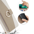 Flip case for Samsung Galaxy S23 Ultra, Wallet Zipper Pocket, with mirror, white