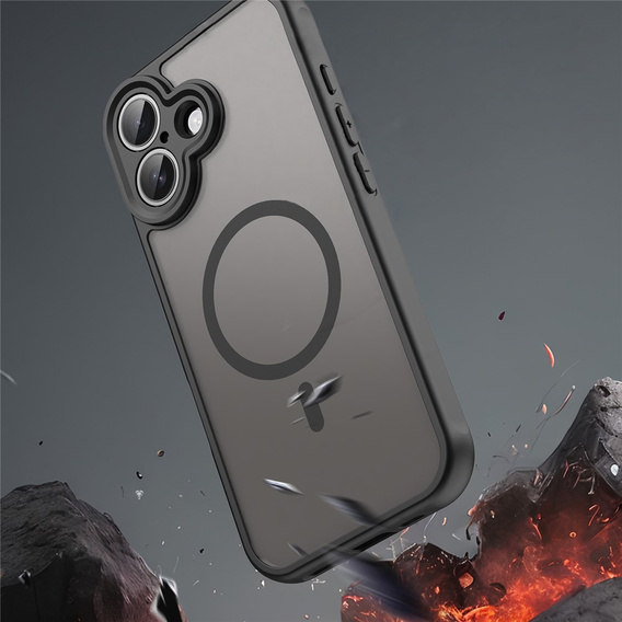 Case for iPhone 17, for MagSafe, with camera protection, tinted with black border