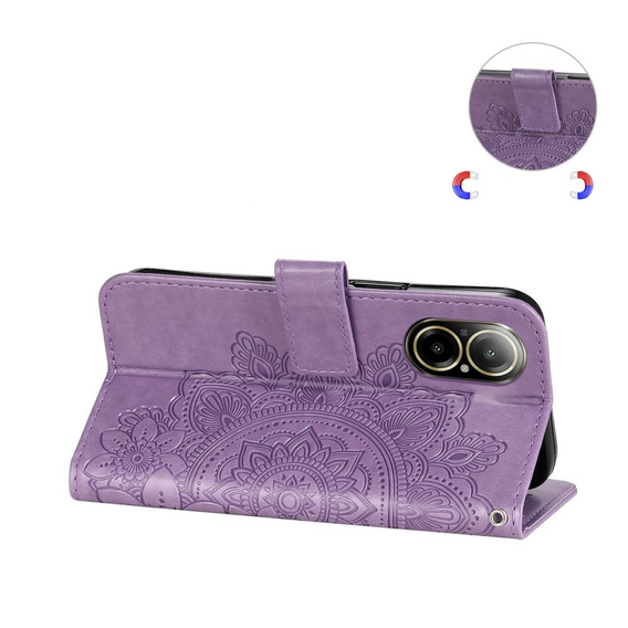 Flip case for Realme C67, Mandala, purple
