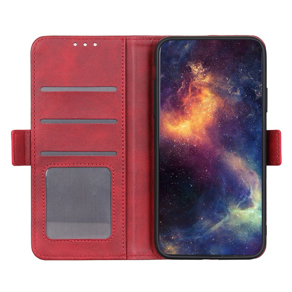 Flip case for Motorola Moto E13, Wallet, red