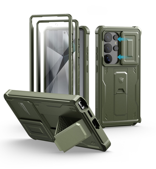 Armored case for Samsung Galaxy S25 Ultra, Dexnor Full Body (Two Frames), green