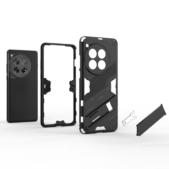 Case for OnePlus 12 5G, Military kickstand, black