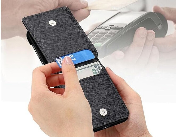 Case for Motorola Razr 50 Ultra, Card Slot Ring Case, black