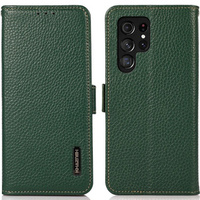 KHAZNEH RFID case for Samsung Galaxy S24 Ultra, Litchi Texture, green