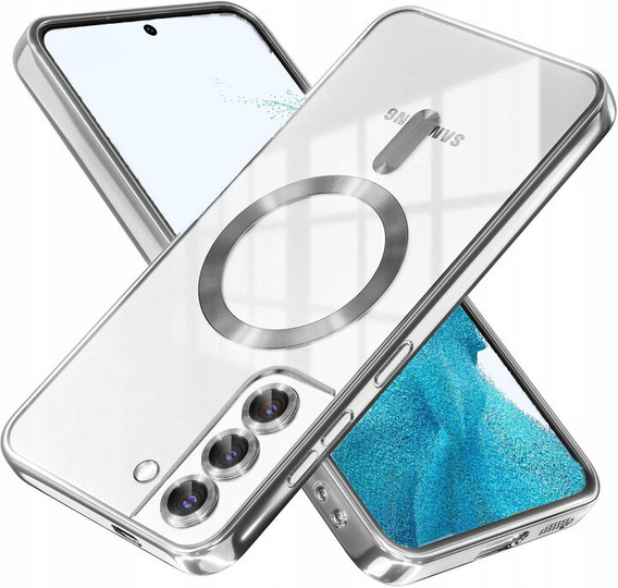 Case for Samsung Galaxy S22, Electro MagSafe, silver + Screen Glass