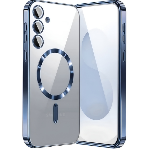 Case for Samsung Galaxy S25, Electro MagSafe, dark blue + Screen Glass