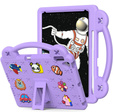 Children's case for iPad 10.2" 2021/2020/2019 (9/8/7 gen.) / Air 10.5" 2019 (3 gen.), Cute Patterns, with stand, purple