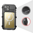 IP68 Waterproof Case for iPhone 15, SHELLBOX MagSafe, black