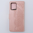 Flip case for Motorola Moto G54 5G, Butterfly, pink rose gold