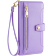 Flip case for Samsung Galaxy A54 5G, Wallet Zipper Pocket, purple