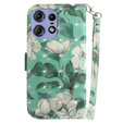Flip case for Motorola Edge 50 Pro 5G, Wallet, Flowers white