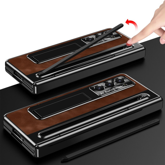 Leather+PC case with stand, screen protector and stylus for Samsung Galaxy Z Fold6 5G