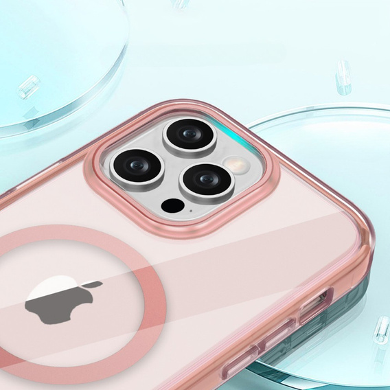 Case for iPhone 16 Pro, Shockproof Hybrid, with screen film, for MagSafe, pink