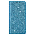 Flap case for iPhone 16E, Card Slot Glittery, blue