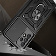Armored case for Samsung Galaxy A13 4G, armored Slide Ring, black + 9H glass
