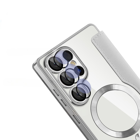Flip case for Samsung Galaxy S25 Ultra, RFID Wallet MagSafe CamShield, silver