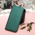 Flip case for Samsung Galaxy A54 5G, Smart Magnetic, dark green + 9H glass