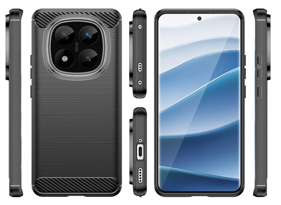 Case for Xiaomi Redmi Note 14 Pro+, Carbon, black