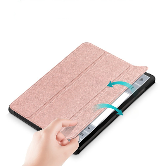 Case for Samsung Galaxy Tab S9 FE+ Plus, Smartcase with stylus space, pink rose gold