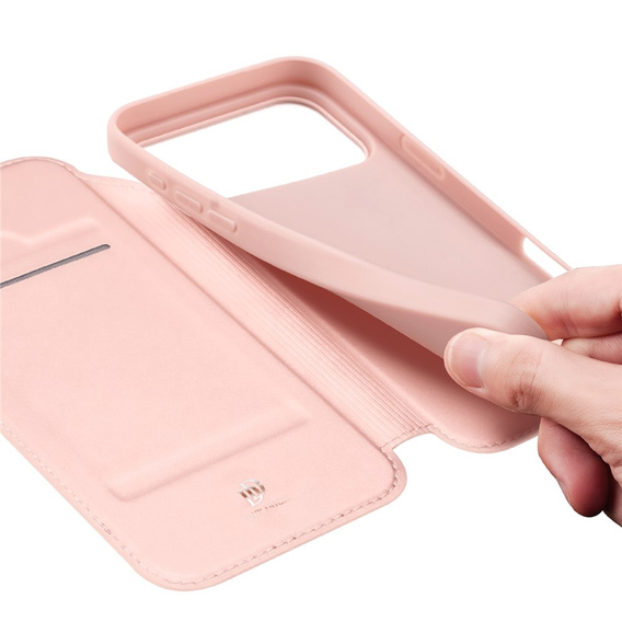 Dux Ducis case for iPhone 17 Pro Max, Skin Pro, with flap, with card slot, pink