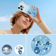 Case for iPhone 16 Pro, Glitter Flower, blue