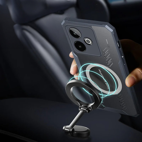 Case for Realme GT 7 / 7T, with magnetic sheet, transparent / black