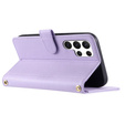 Flip case for Samsung Galaxy S25 Ultra, Rhombus Crossbody Leather, purple