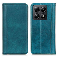 Case for Xiaomi 14T Pro, Wallet Litchi Leather, green