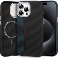 MagSafe's iPhone 15 Pro Case, Carbon Fiber, black / blue