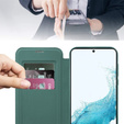 Flip case for Samsung Galaxy S22 5G, RFID Wallet MagSafe CamShield, green