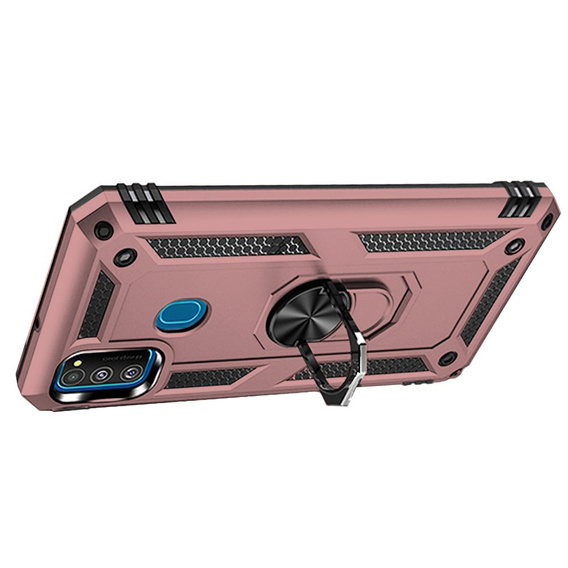Armor Case for Samsung Galaxy M21, Nox Case Ring, pink rose gold