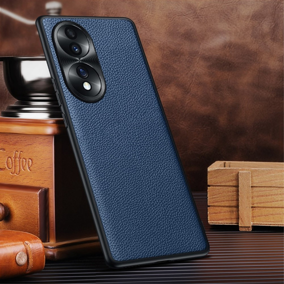 Leather case for Honor 70 5G, leather hybrid, blue